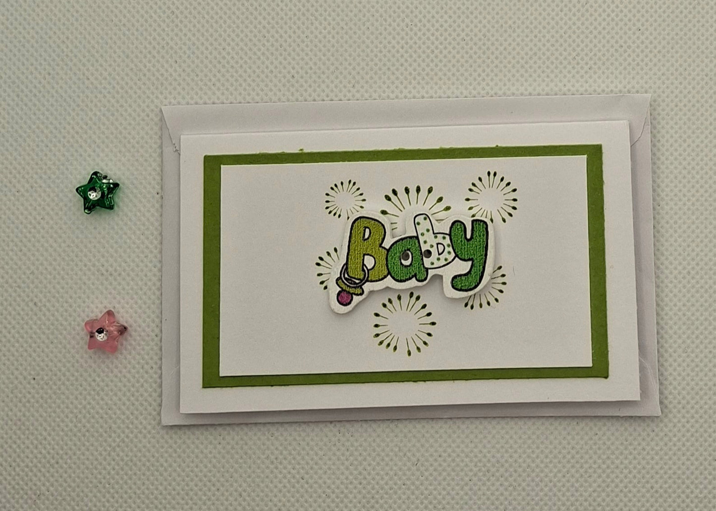 Baby - Wee Baby Button Card - Choice of 5 colours