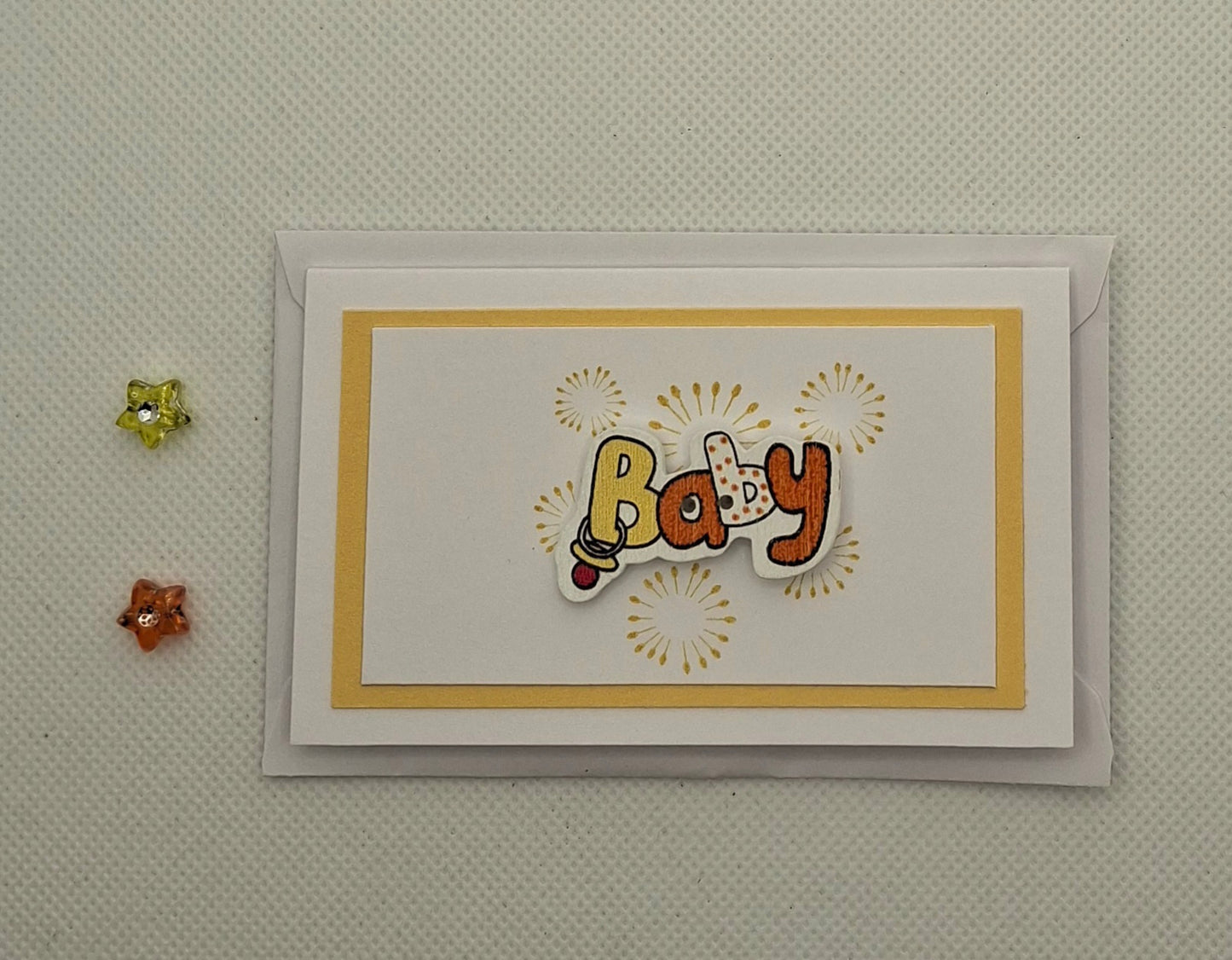 Baby - Wee Baby Button Card - Choice of 5 colours