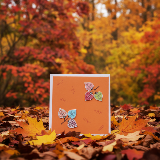 Autumn Leaves Button Card