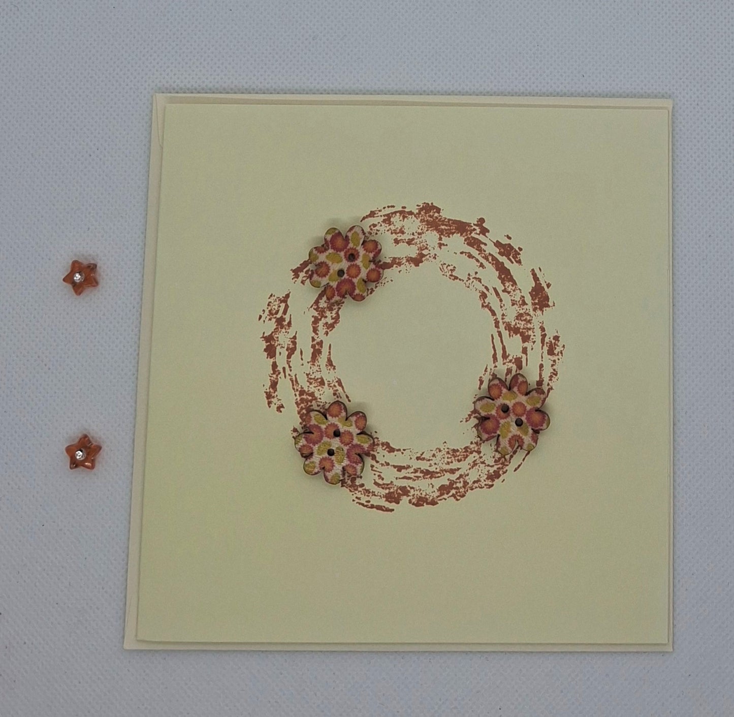 Wreath Button Card - Choice of Colours