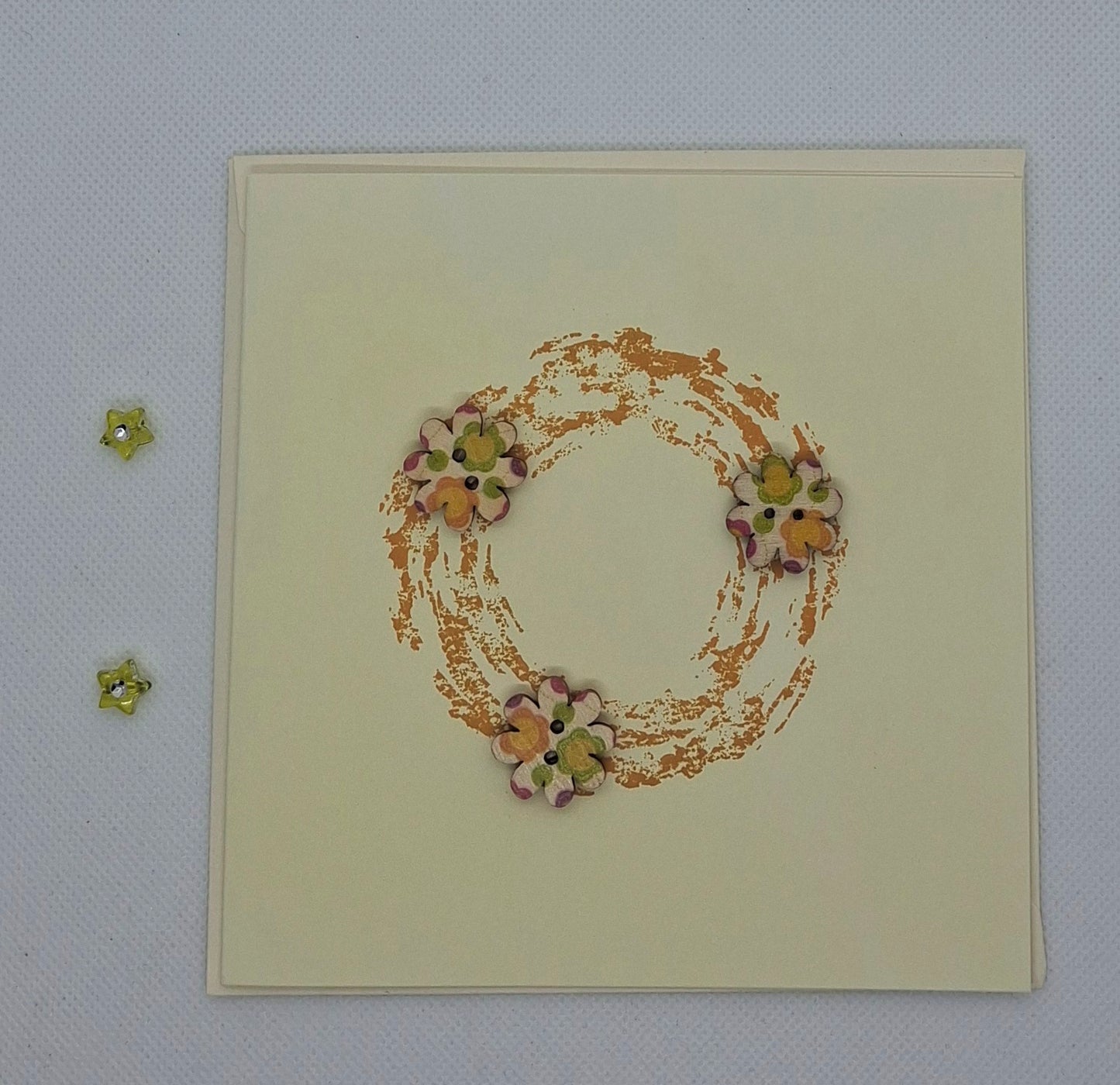 Wreath Button Card - Choice of Colours