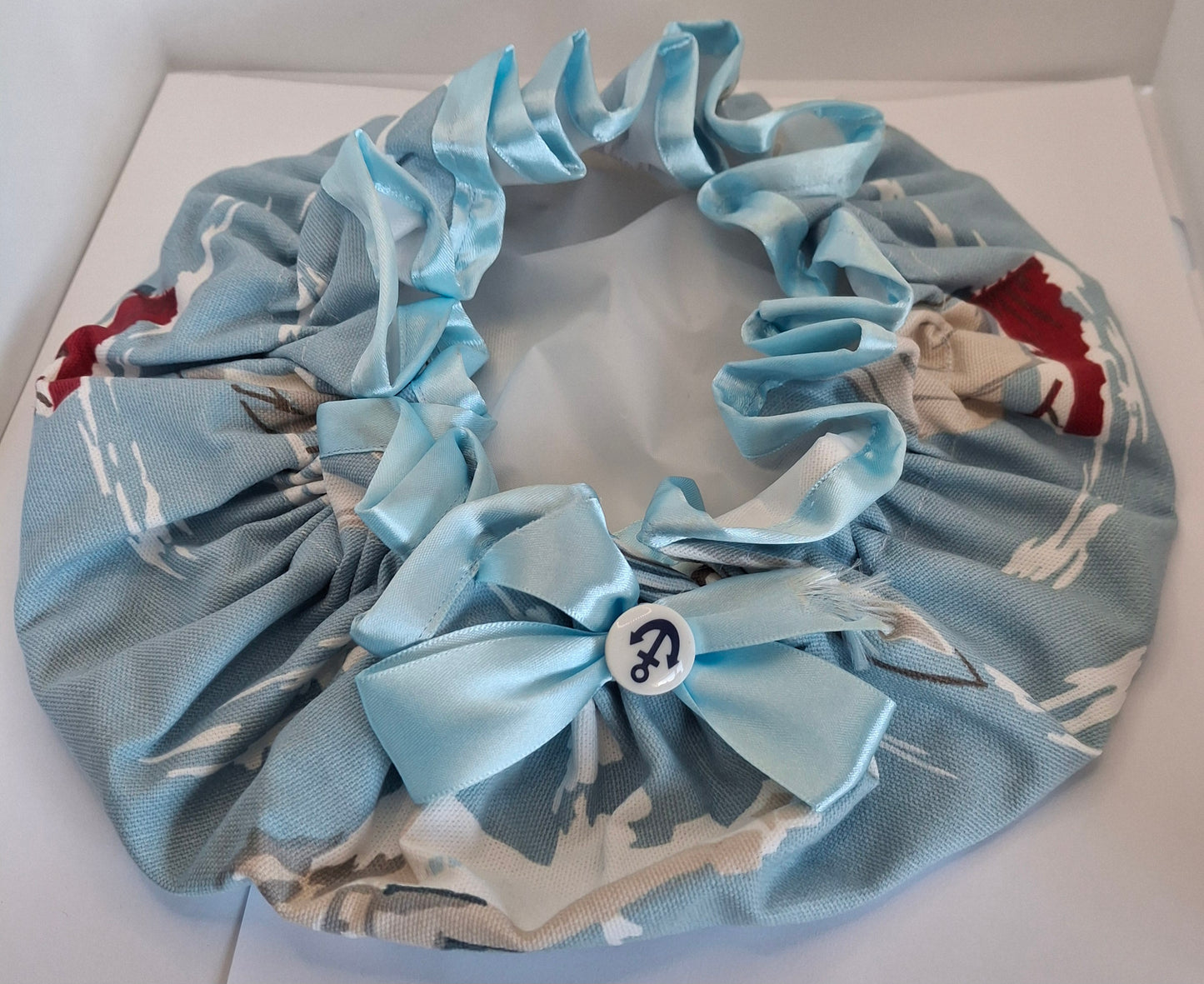 Shower Cap - Sailing Ships - Pale Blue Trim