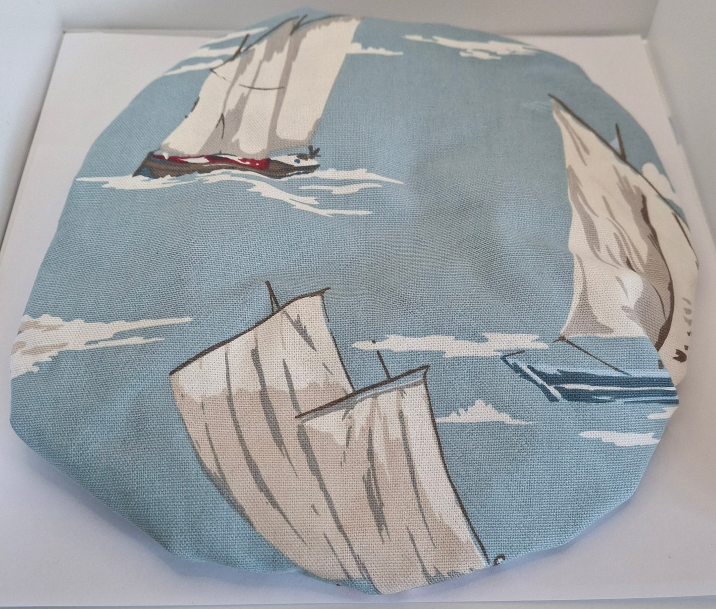 Shower Cap - Sailing Ships - Pale Blue Trim