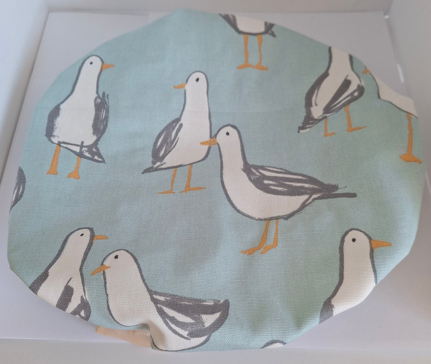 Shower Cap - Funky Seagulls - Peach Trim