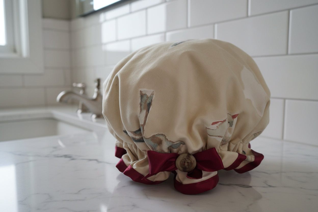 Shower Cap - Classic Gull - Wine Trim