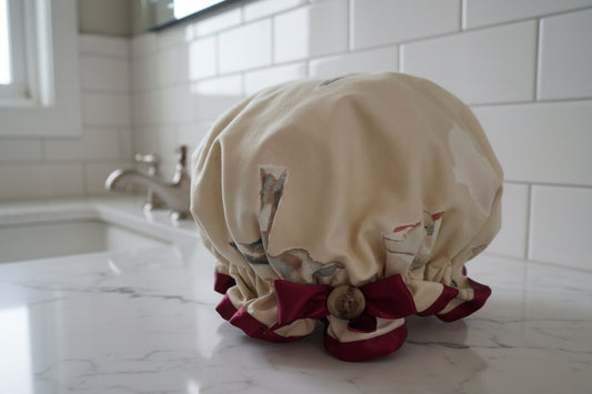 Shower Cap - Classic Gull - Wine Trim