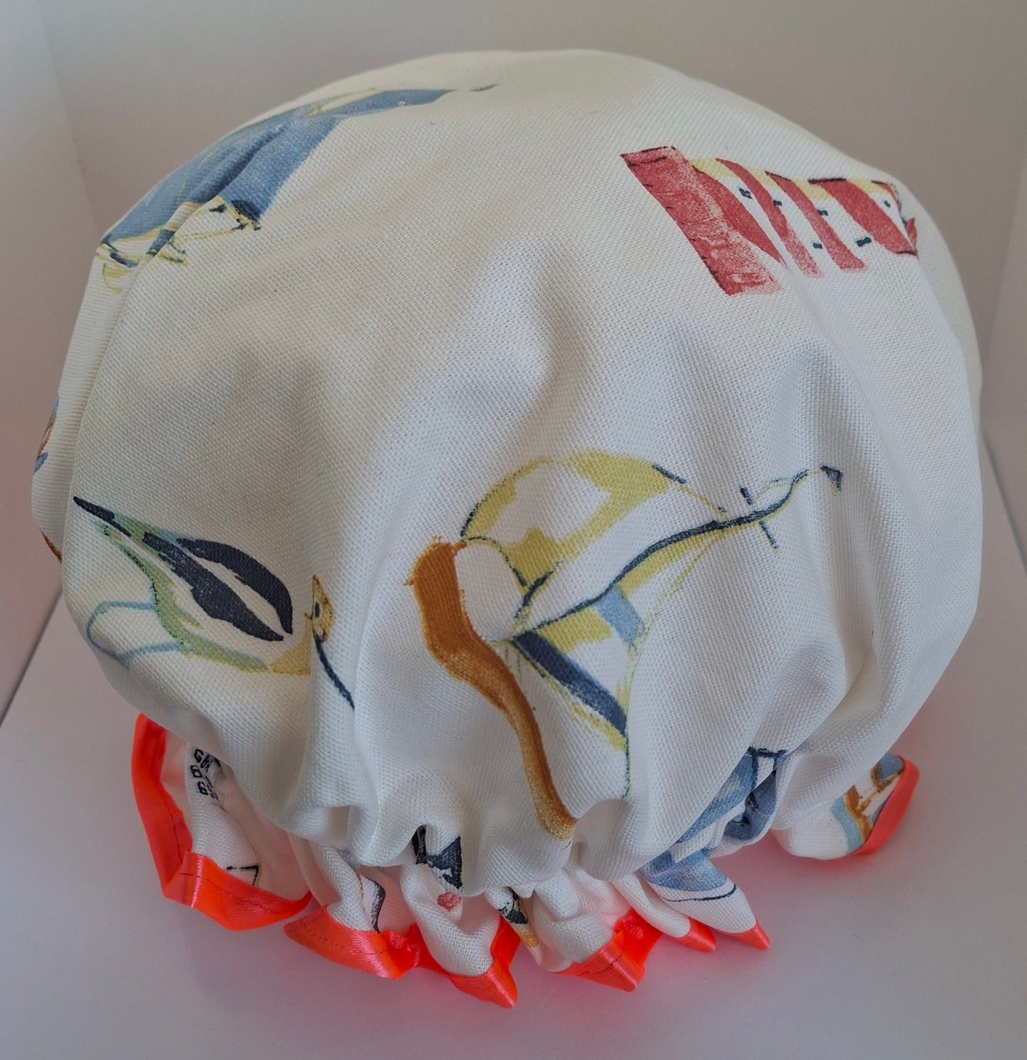 Shower Cap - Nautical - Salmon Pink Trim
