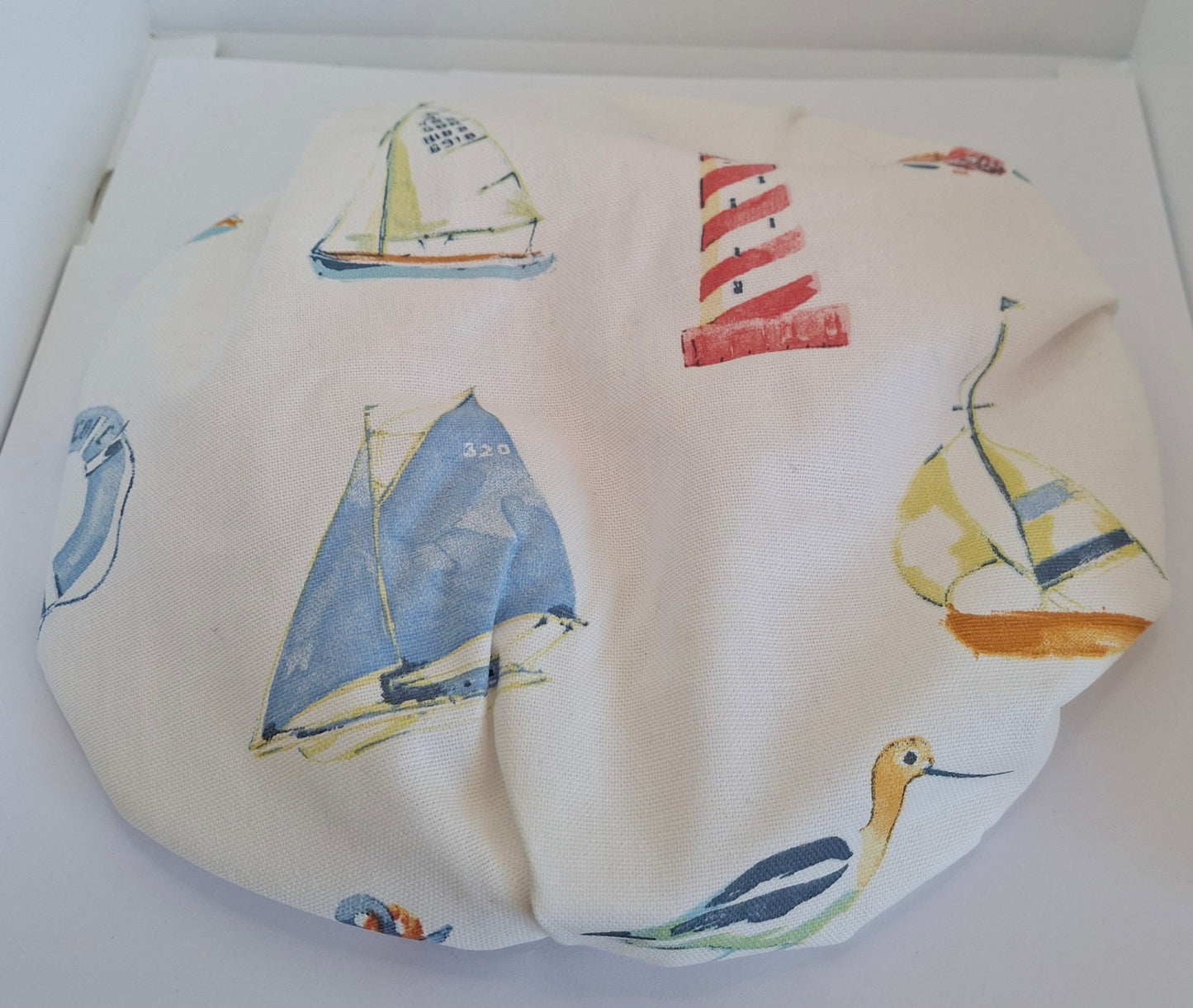Shower Cap - Nautical - Salmon Pink Trim