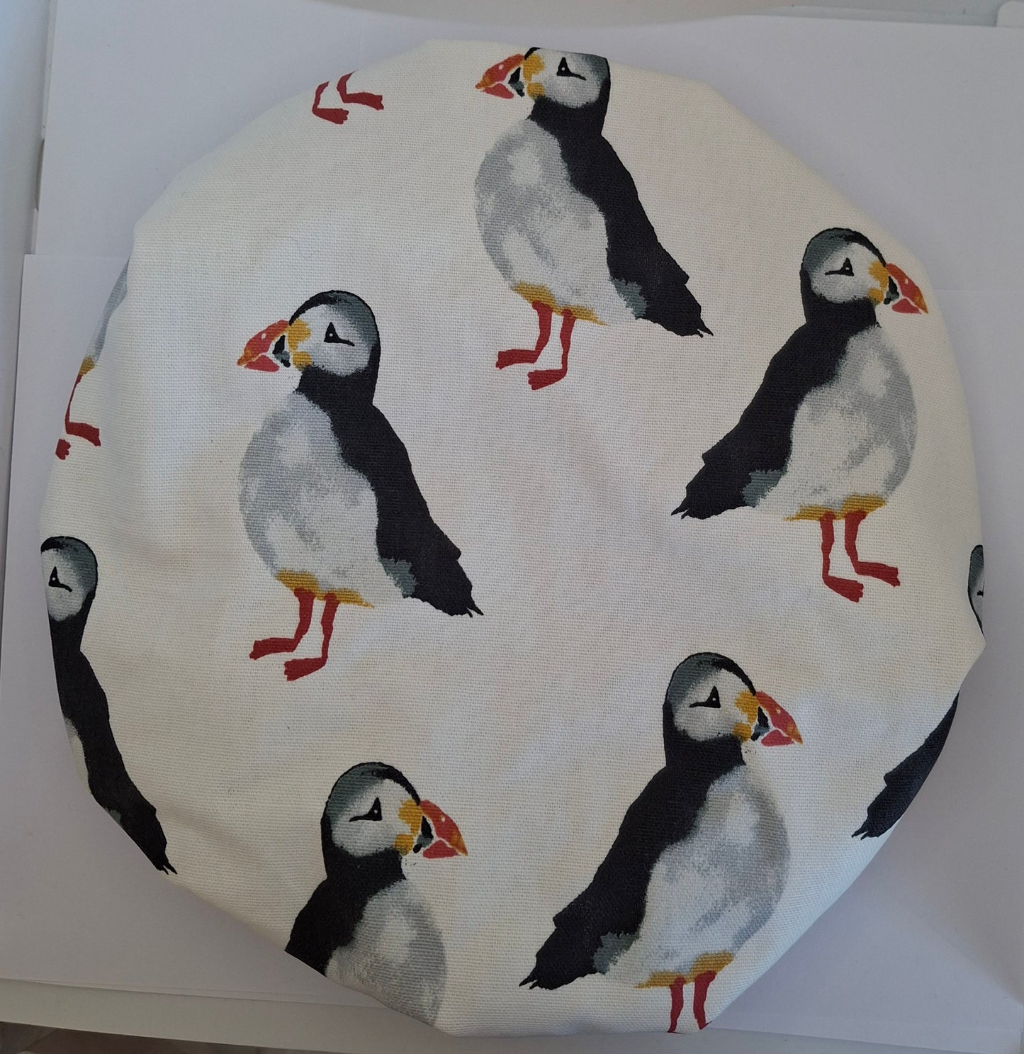 Shower Cap - Puffin - Red Trim