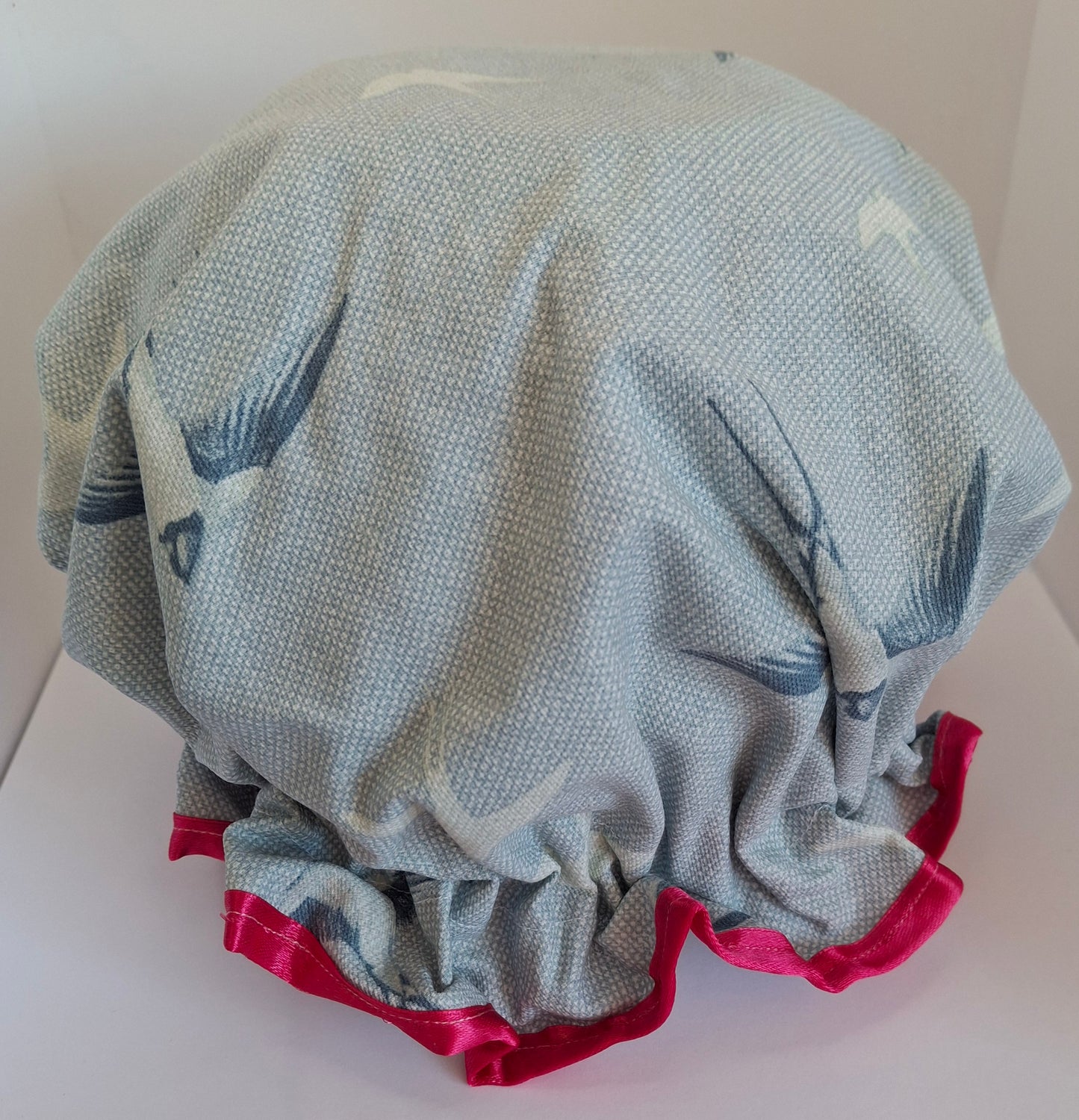 Shower Cap - Swallows - Pink Trim