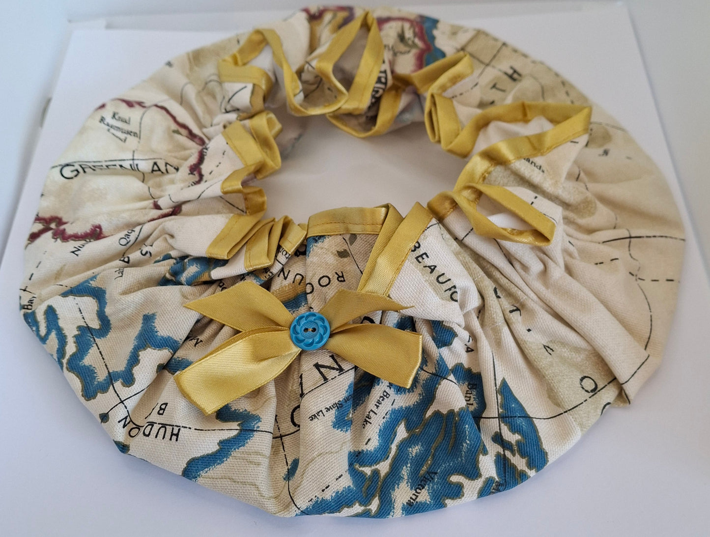 Shower Cap - Map - Gold Trim
