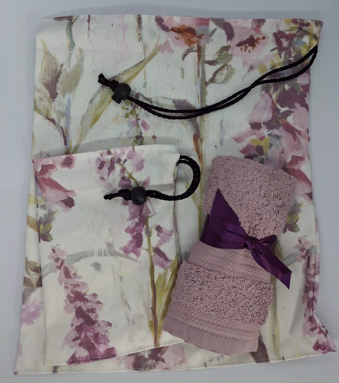 Soft Floral Shower Cap & Wash Bag Gift Set