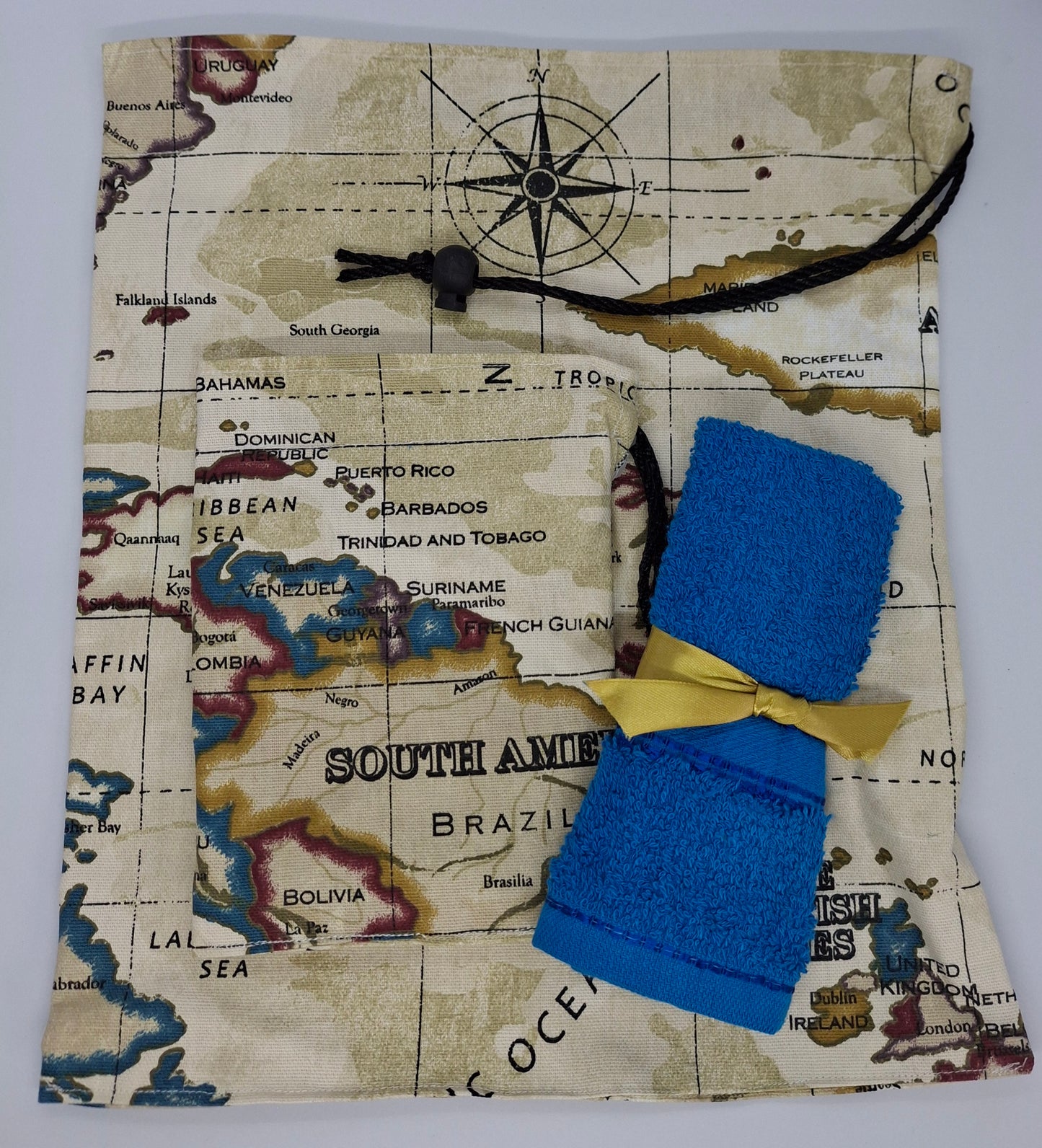 Map Shower Cap & Wash Bag Gift Set