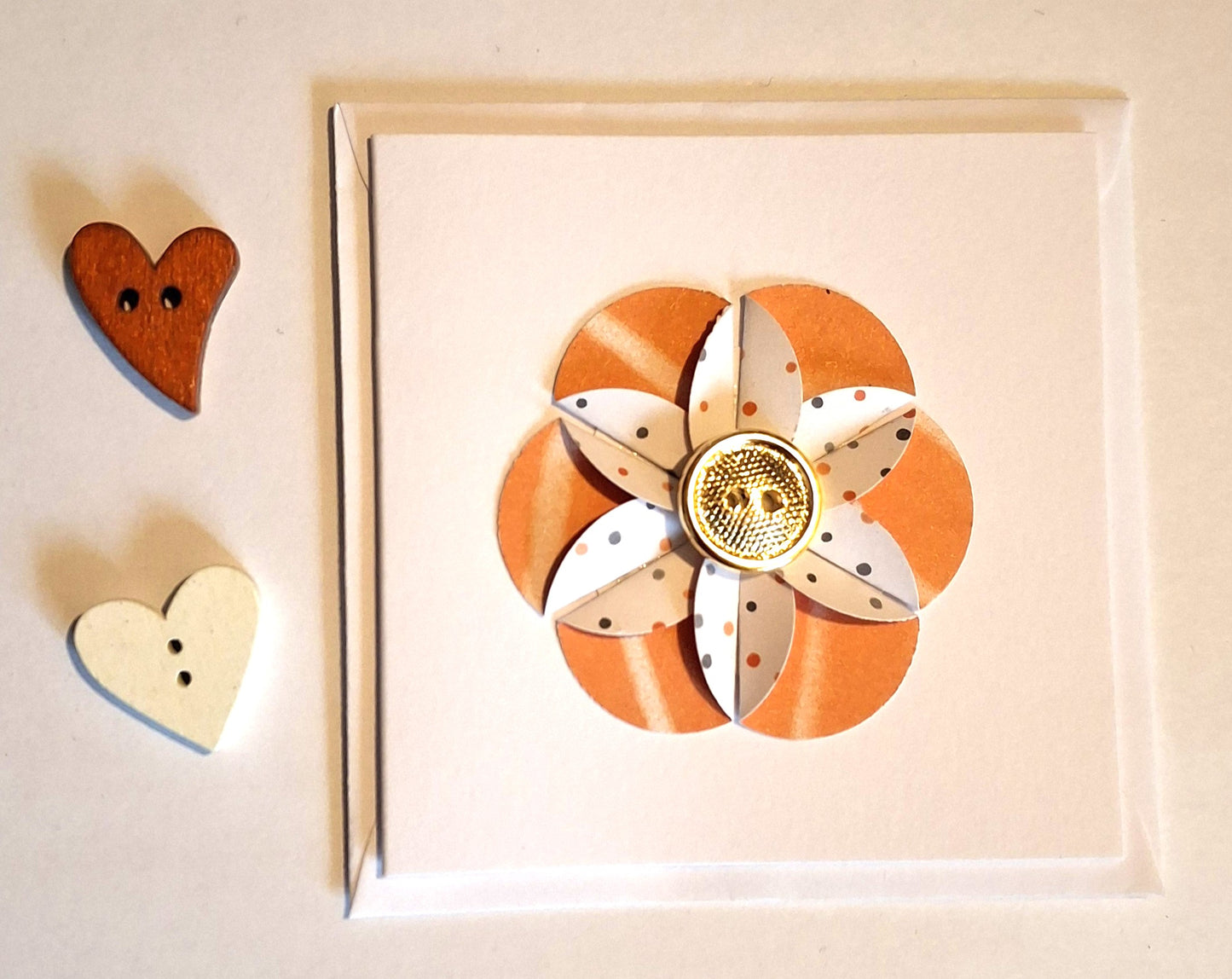 Gold Button Flower Cards - Choice of Designs