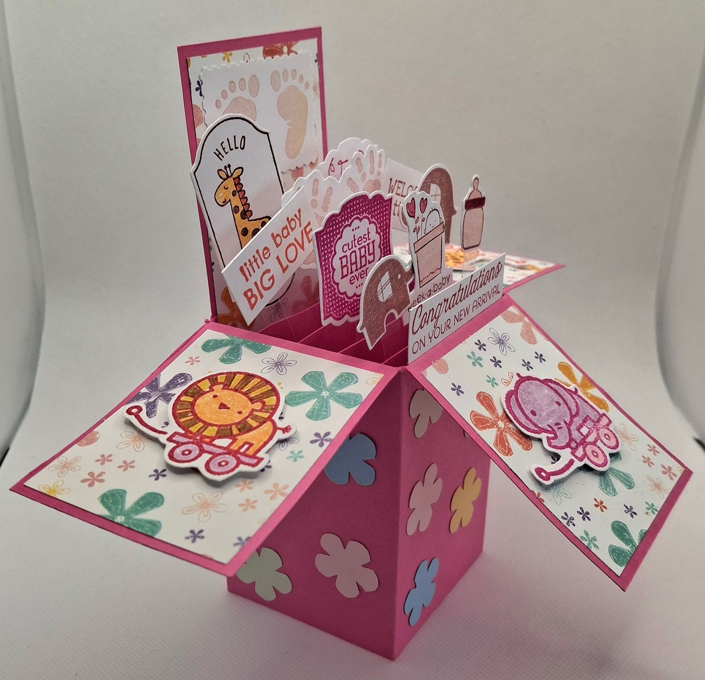 Pop-Up New Baby Card - Pink