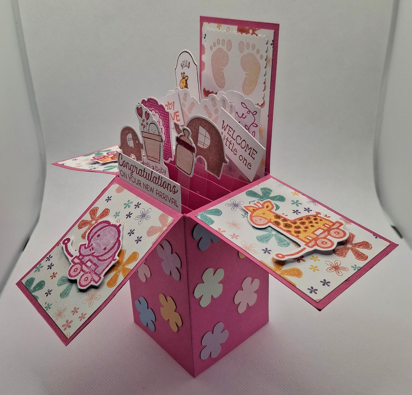 Pop-Up New Baby Card - Pink