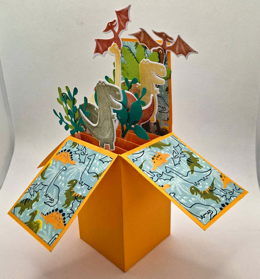 Pop-Up Dinosaur Card - Orange