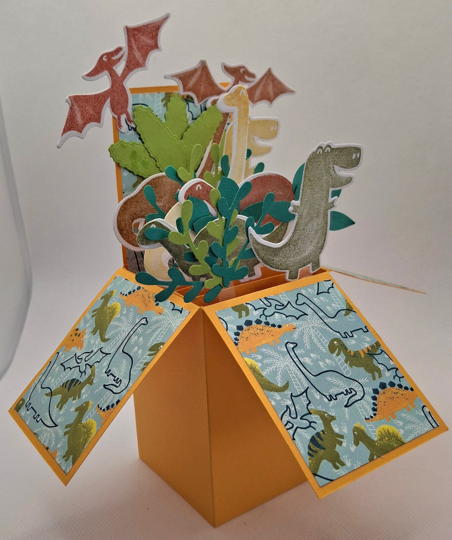 Pop-Up Dinosaur Card - Orange