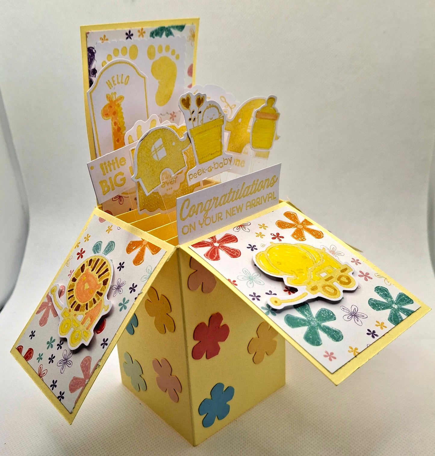 Pop-Up New Baby Card -Yellow