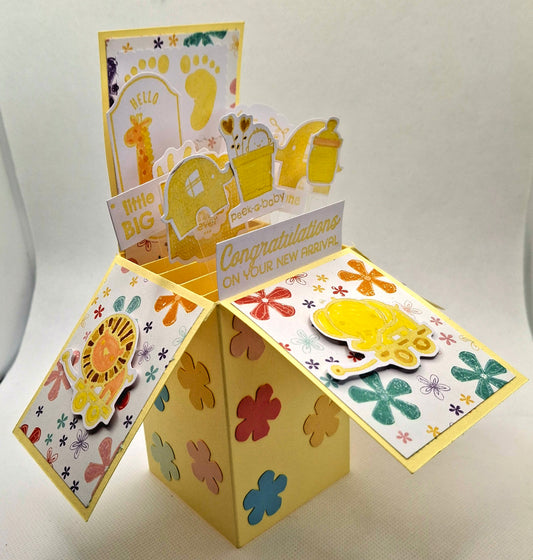 Pop-Up New Baby Card - Yellow