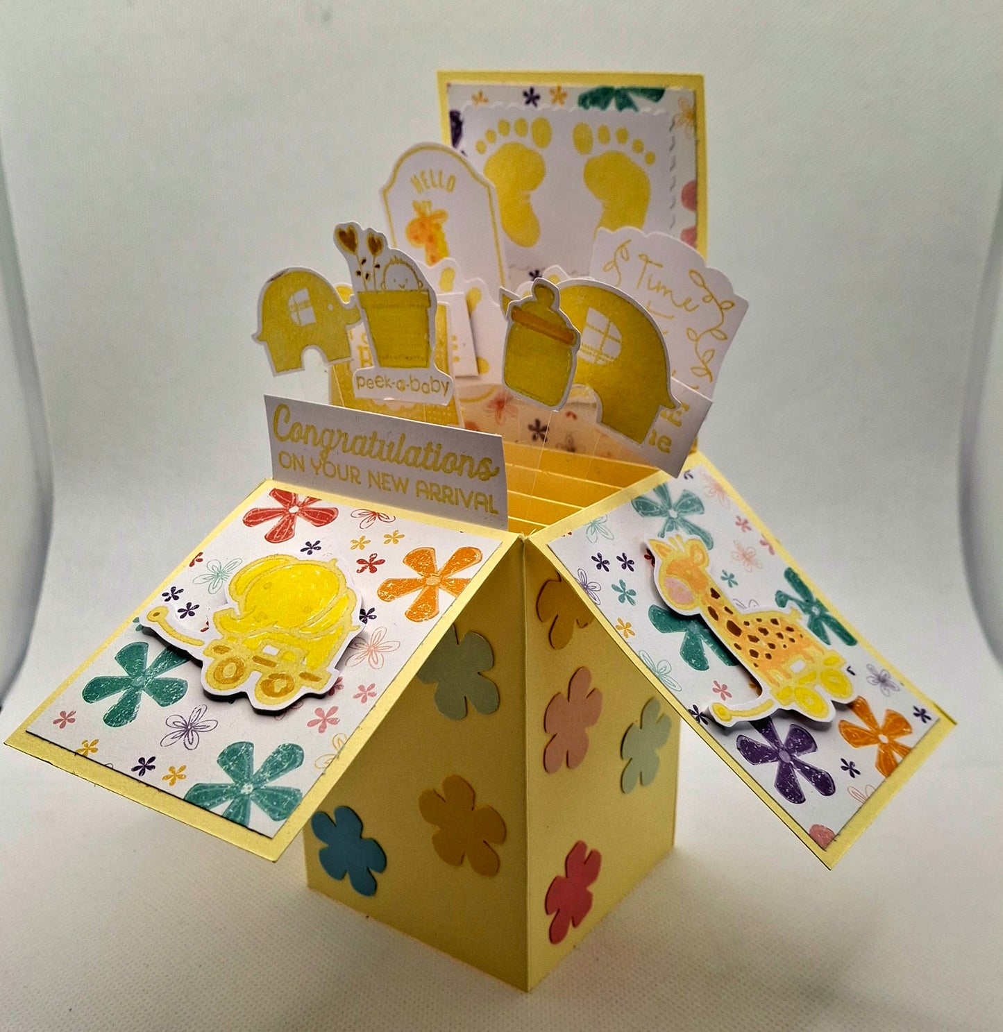 Pop-Up New Baby Card -Yellow