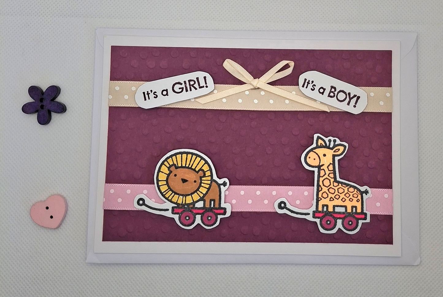 New Baby Card - For Twins - Girl and Boy