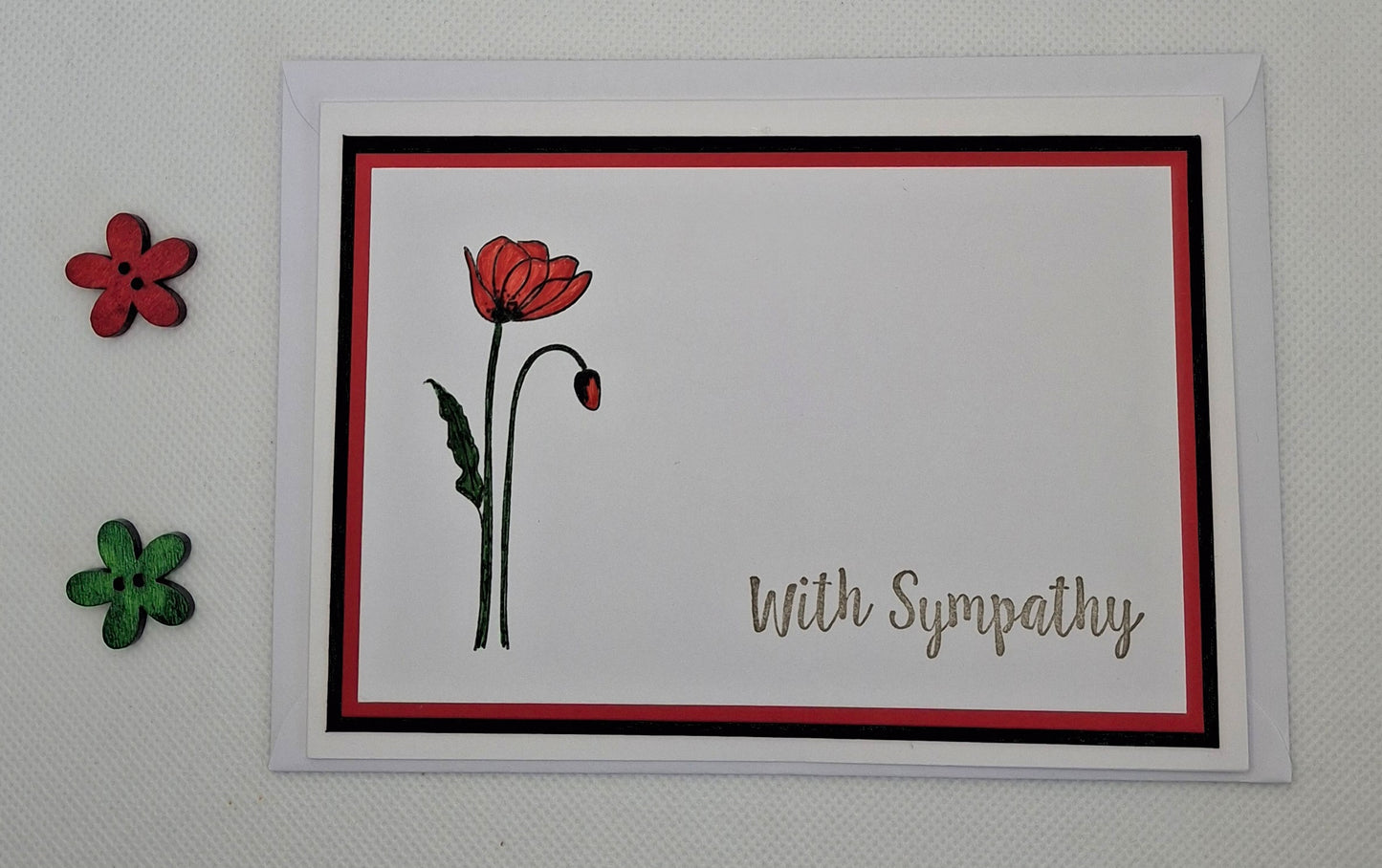 With Sympathy Card - Poppy