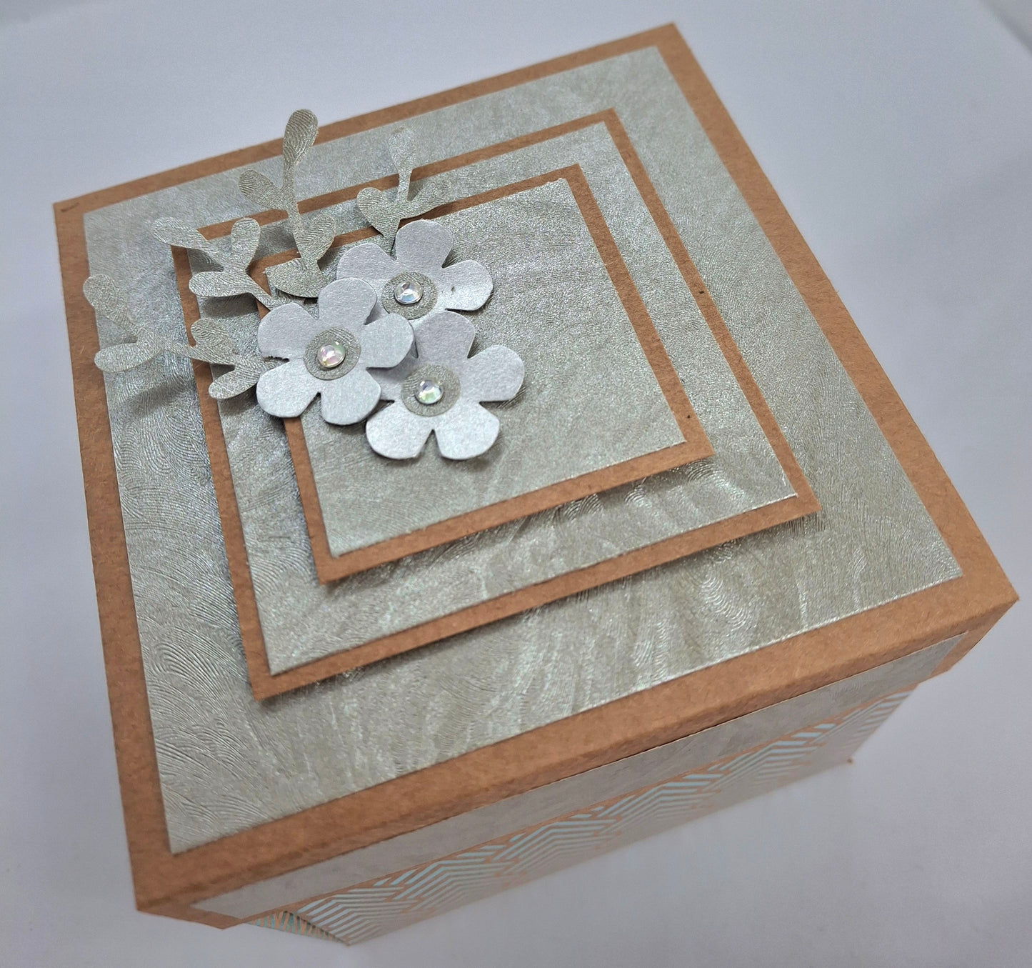 Large Explosion Box with Small Box Inside - Silver & Kraft