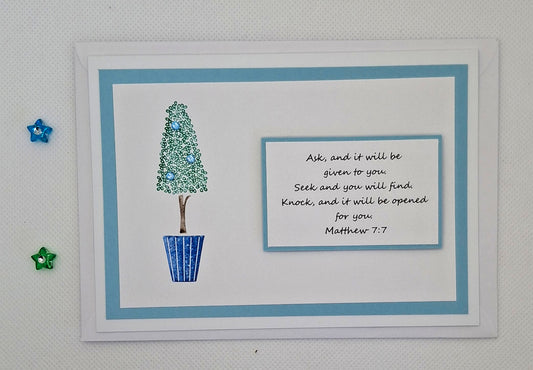 Bible Verse Card - Matthew 7:7