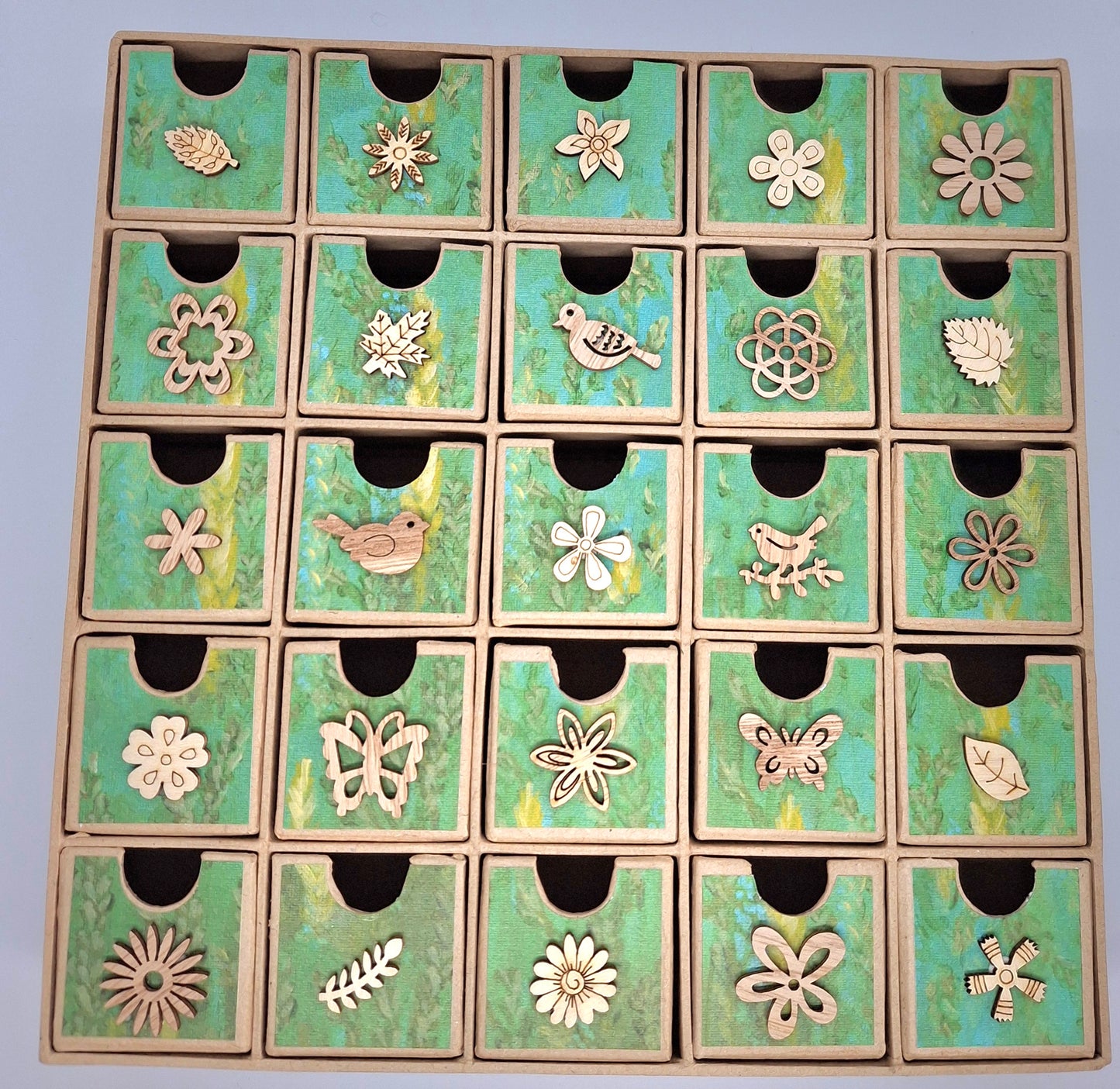 Hand Decorated 25 Drawer Case