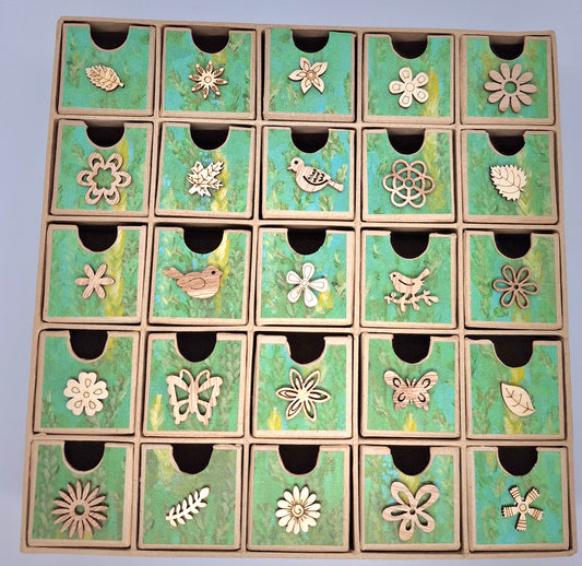 Hand Decorated 25 Drawer Case