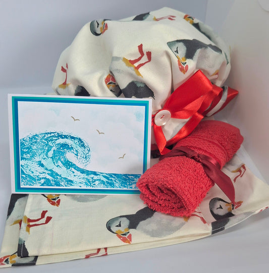 Puffin Shower Cap & Wash Bag Gift Set