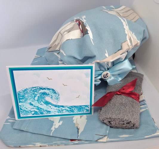 Sailing Ships Shower Cap & Wash Bag Gift Set
