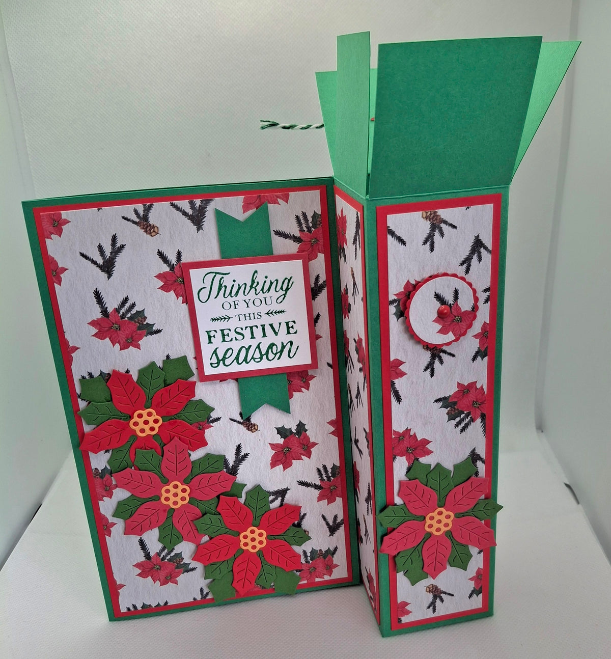 Poinsettia Thinking of You Wine Bottle Gift Card