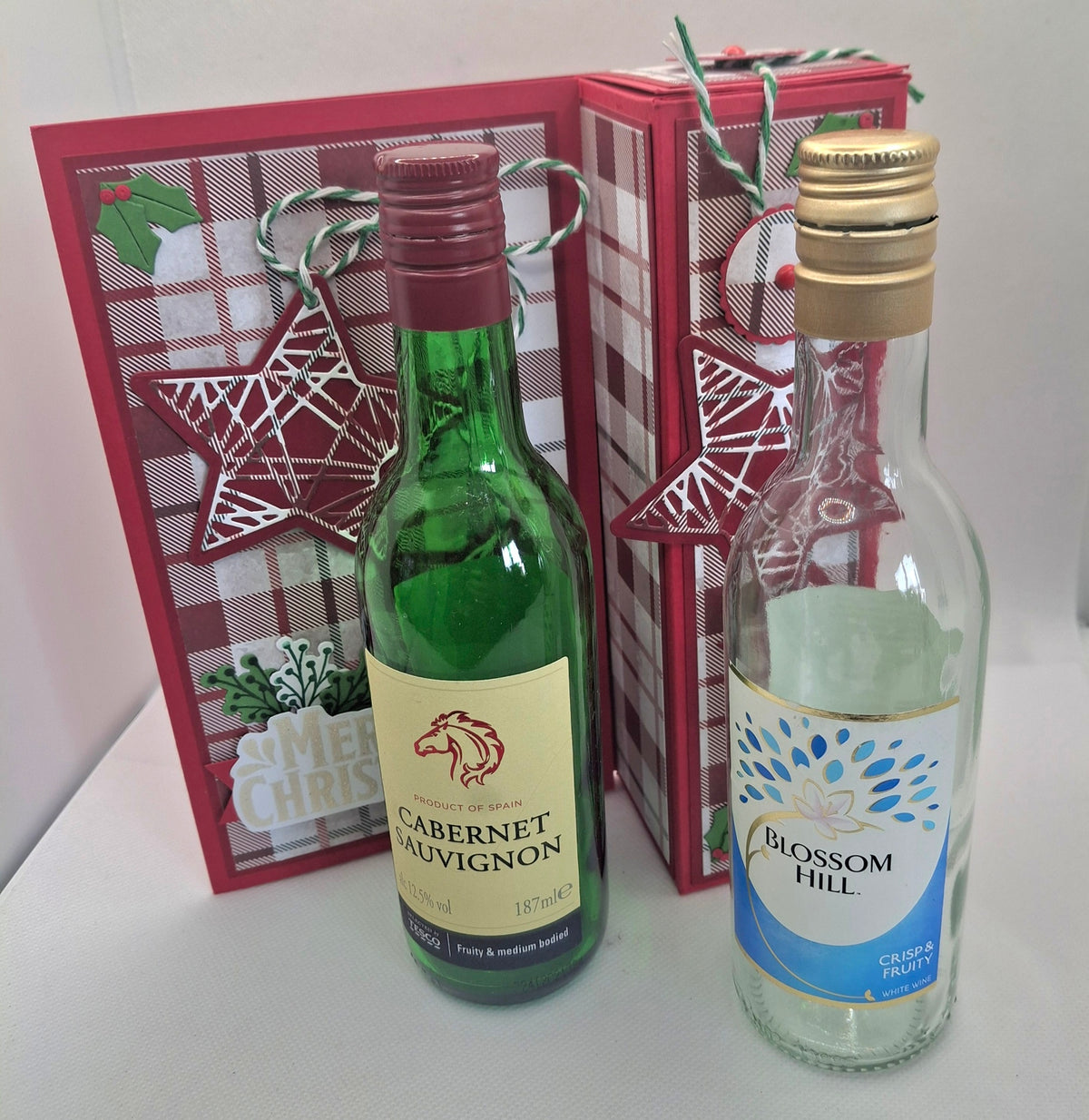 Merry Christmas Star Wine Bottle Gift Card