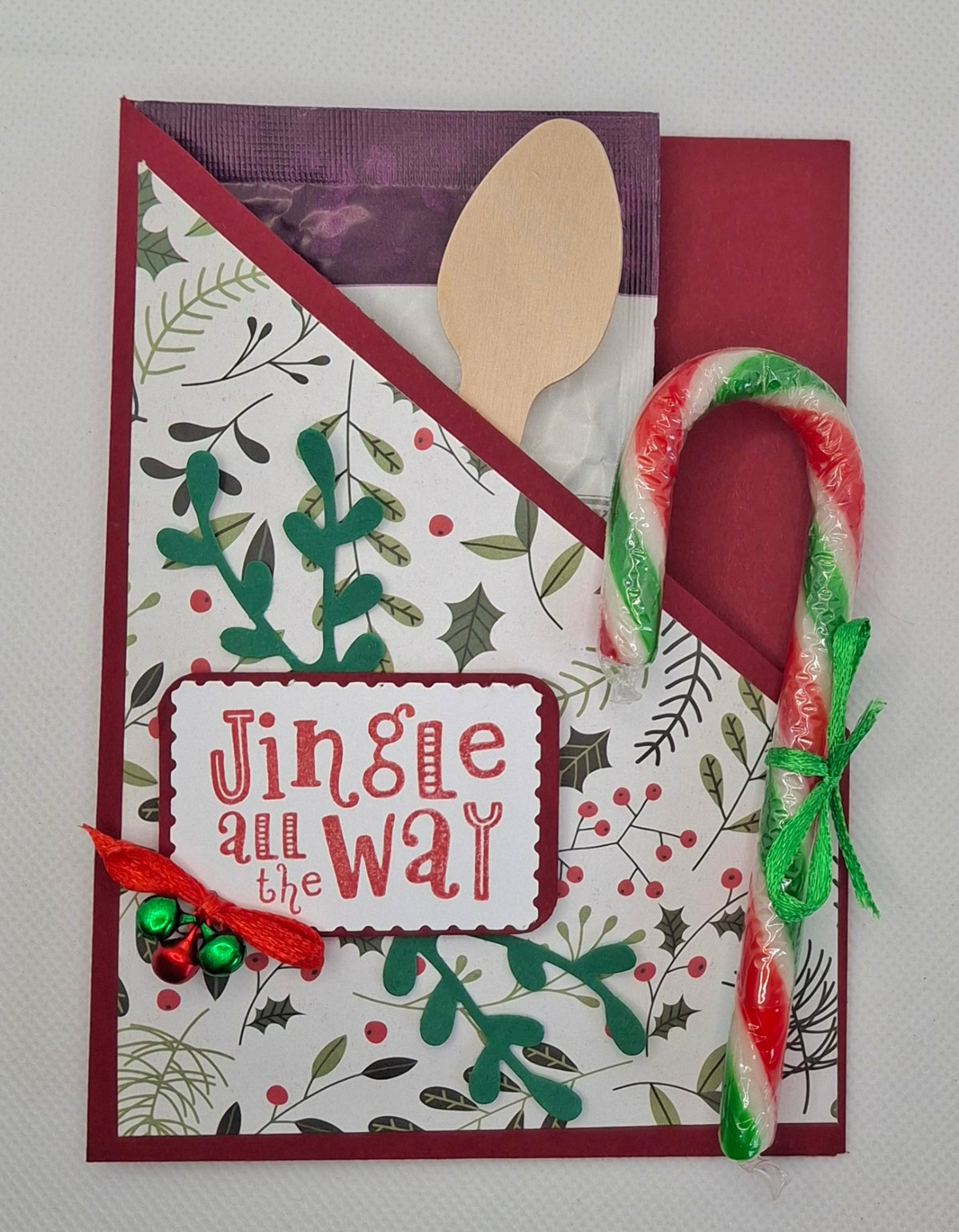 Jingle All the Way Hot Chocolate & Candy Cane Folder – Hand Decorated