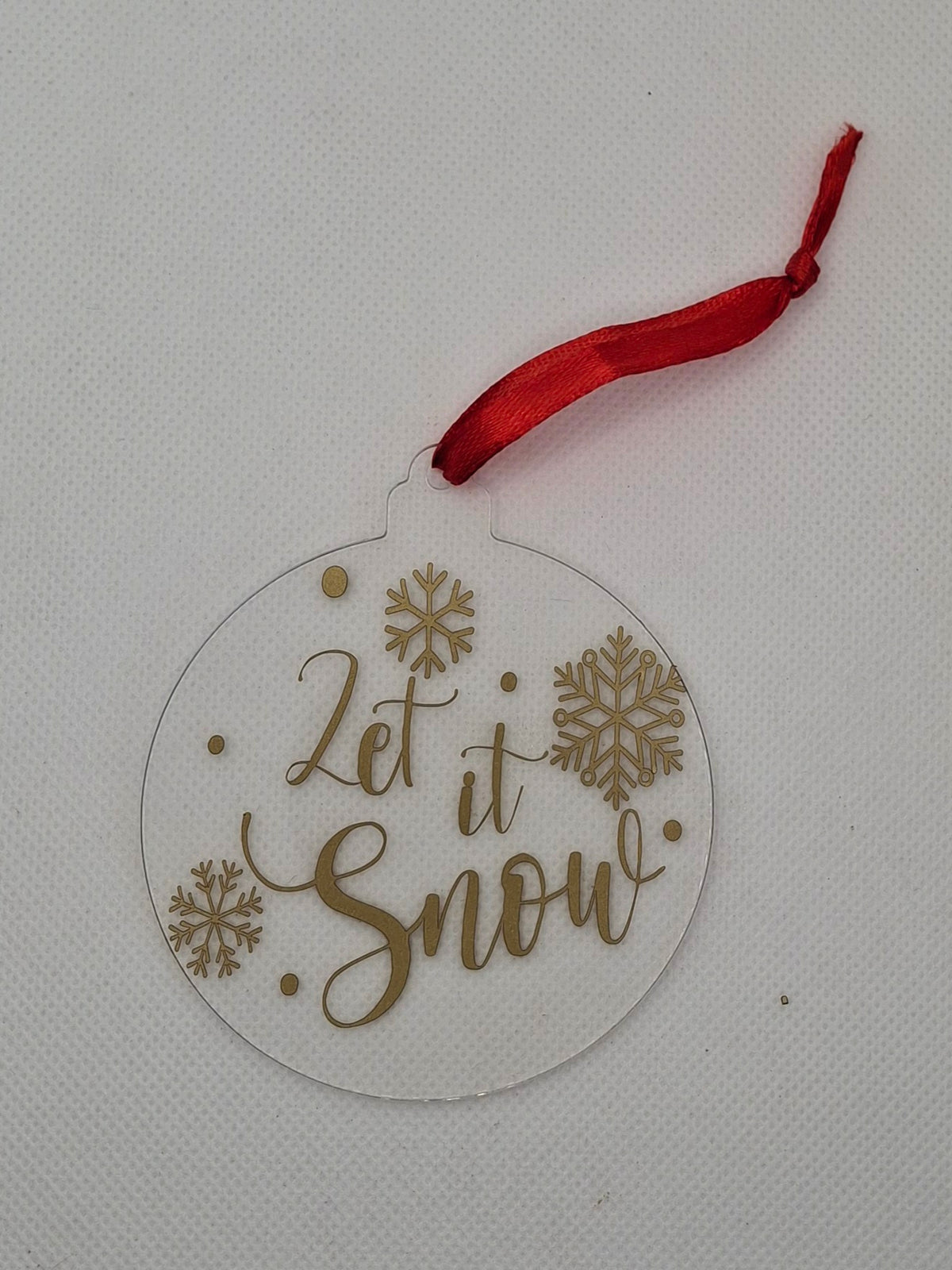 Let it Snow Christmas Disc Decoration - Gold or Silver