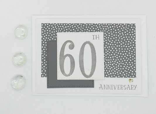 60th Anniversary Card - Polka Dot