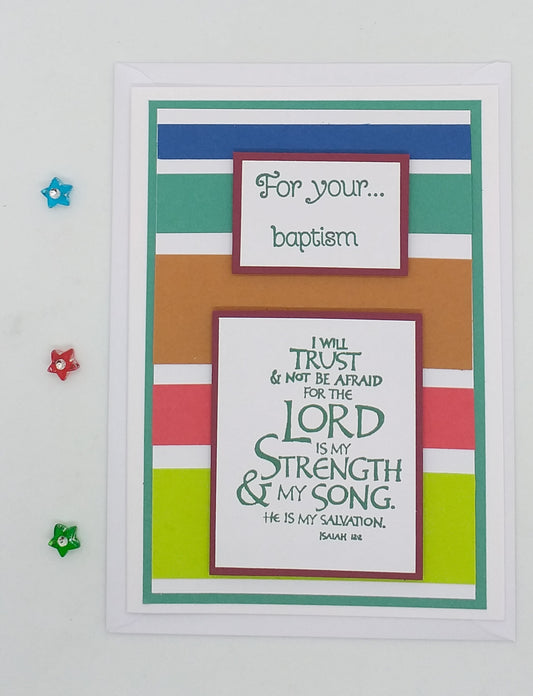 For your Baptism Card - Isaiah 12:2