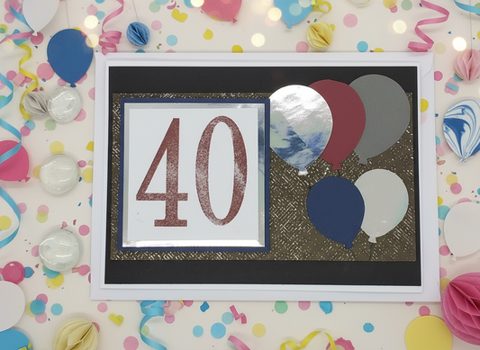 40th Birthday Balloons Card