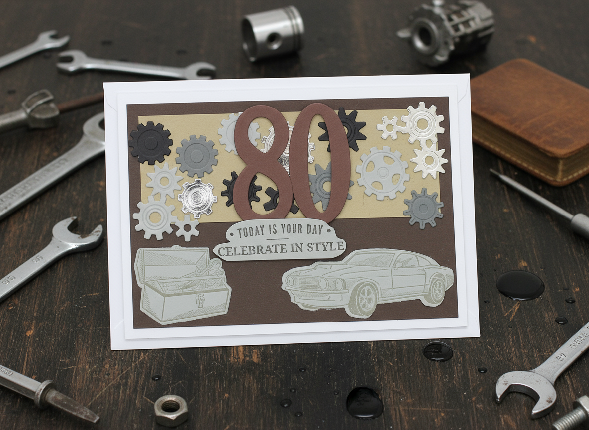 80th Birthday Cogs Card