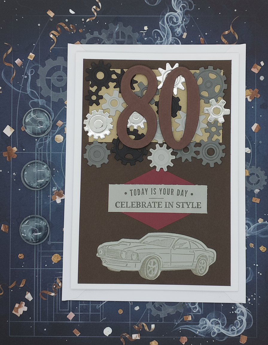 80th Birthday Cogs Card
