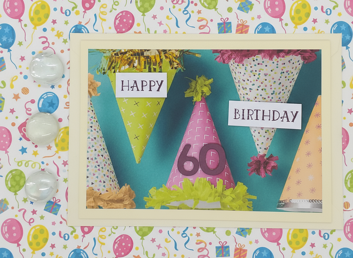 60th Birthday Party Hat Card