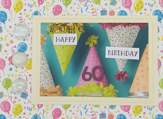 60th Birthday Party Hat Card