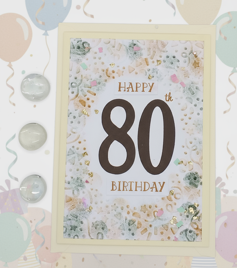 80th Embossed Birthday Card