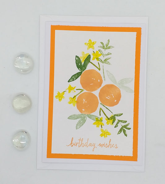 Happy Birthday Orange Blossom Card