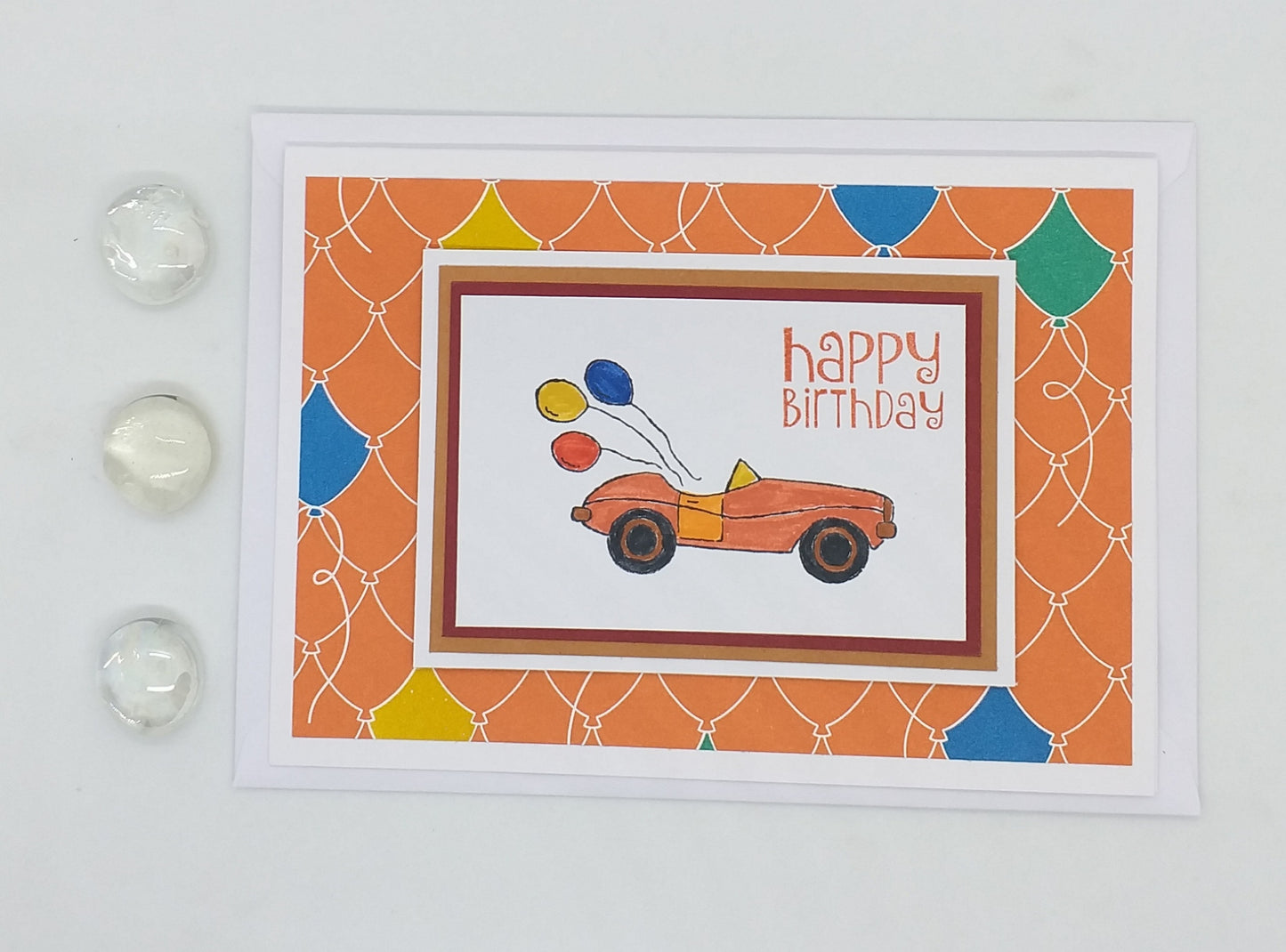 Happy Birthday Car with Balloons Card
