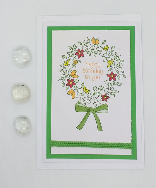Happy Birthday Wreath Card