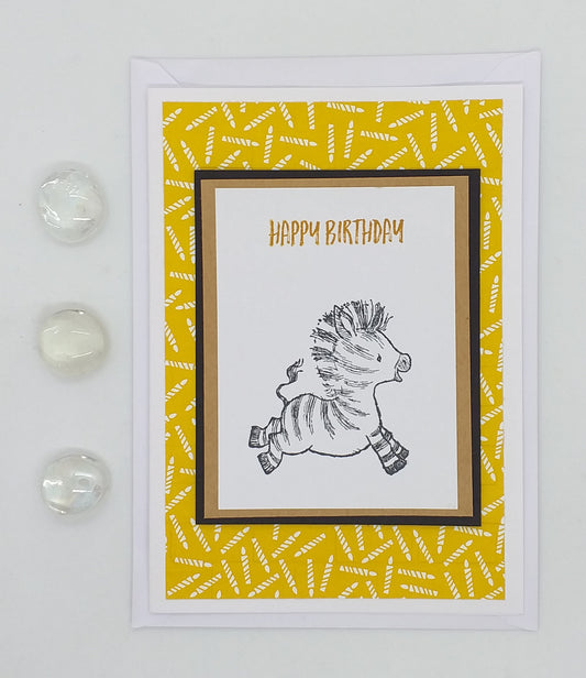 Happy Birthday Zebra Card - Choice of 2 designs