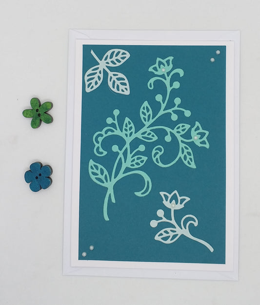 Flower Stem and Leaves Card